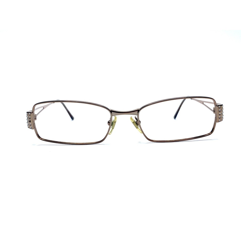 Versace Rectangular Oval Eyeglasses Crystal Copper Temples MOD. 1117 51 17 135
